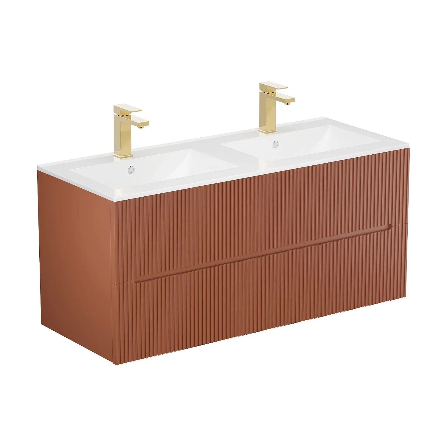Vente-unique Doppelwaschtisch Pavani Terracotta 120 cm