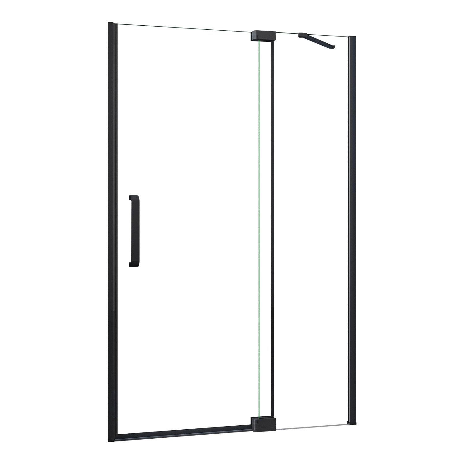 AICA Duschtür Nischentür B.80cm x H.195cm Duschabtrennung Schwarz Drehtür 8mm NANO Glas Duschkabinen