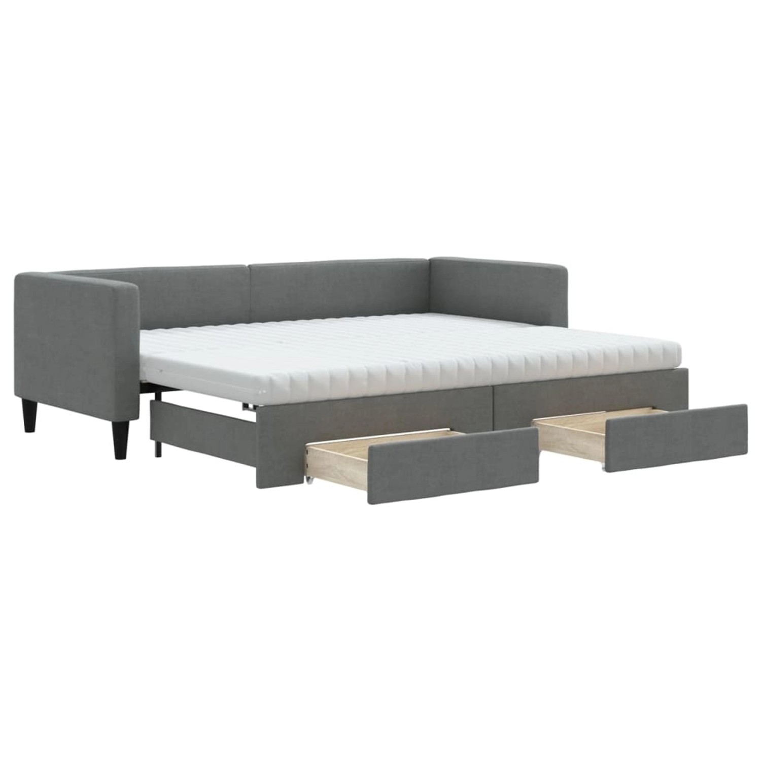 vidaXL Tagesbett Ausziehbar mit Schubladen Dunkelgrau 80x200 cm Stoff184750 günstig online kaufen