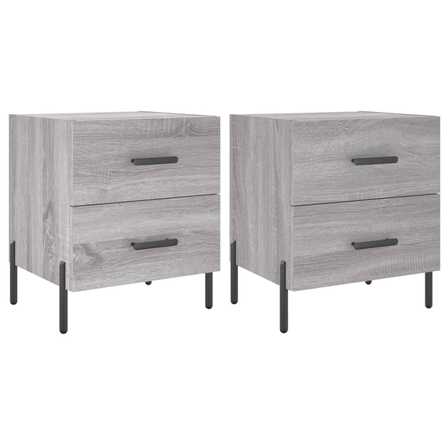 vidaXL Nachttische 2 Stk Grau Sonoma 40x35x47,5 cm Holzwerkstoff Modell 11 günstig online kaufen