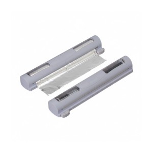Relaxdays Folienschneider 2er Set PP Metall Grau Mit Magnetischer Rückseite 5 cm x 37 cm x 8 cm 230 g