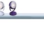Näve Tischleuchte Carlamp in Violett, Weiß und Schwarz. Design-Tischlampe im Retro-Stil.