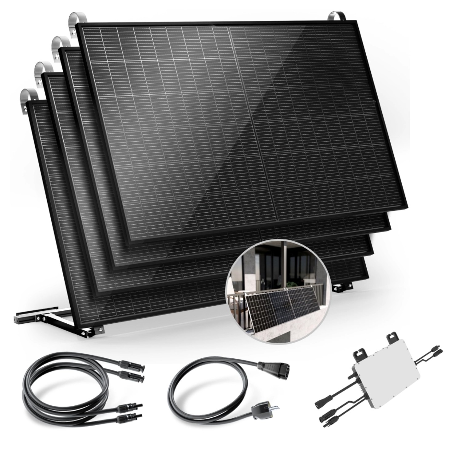 Solakon Balkonkraftwerk 2000W 800W Solaranlage mit Balkonhalterung Steckerf günstig online kaufen