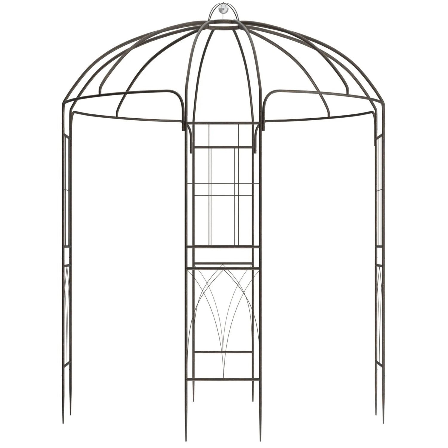 DELUKE Pavillon LOTTA mit Rankhilfe 200x200x270cm Metall Bronze Gartenpavillon Zierpavillon Gartendeko