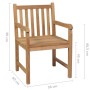vidaXL Gartenstühle 4 Stk mit Weinroten Kissen Massivholz Teak 3073013_10