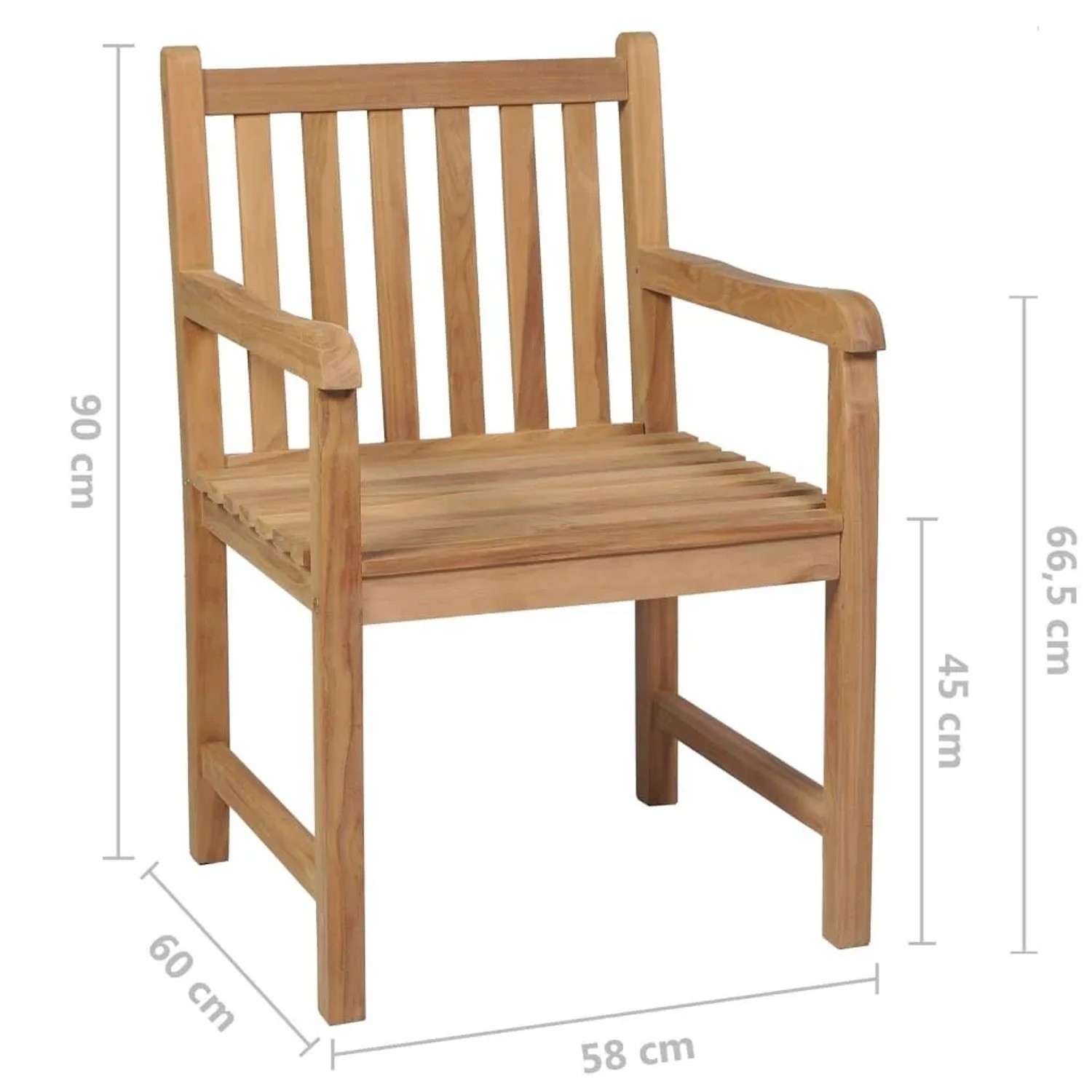 vidaXL Gartenstühle 4 Stk mit Weinroten Kissen Massivholz Teak 3073013_10