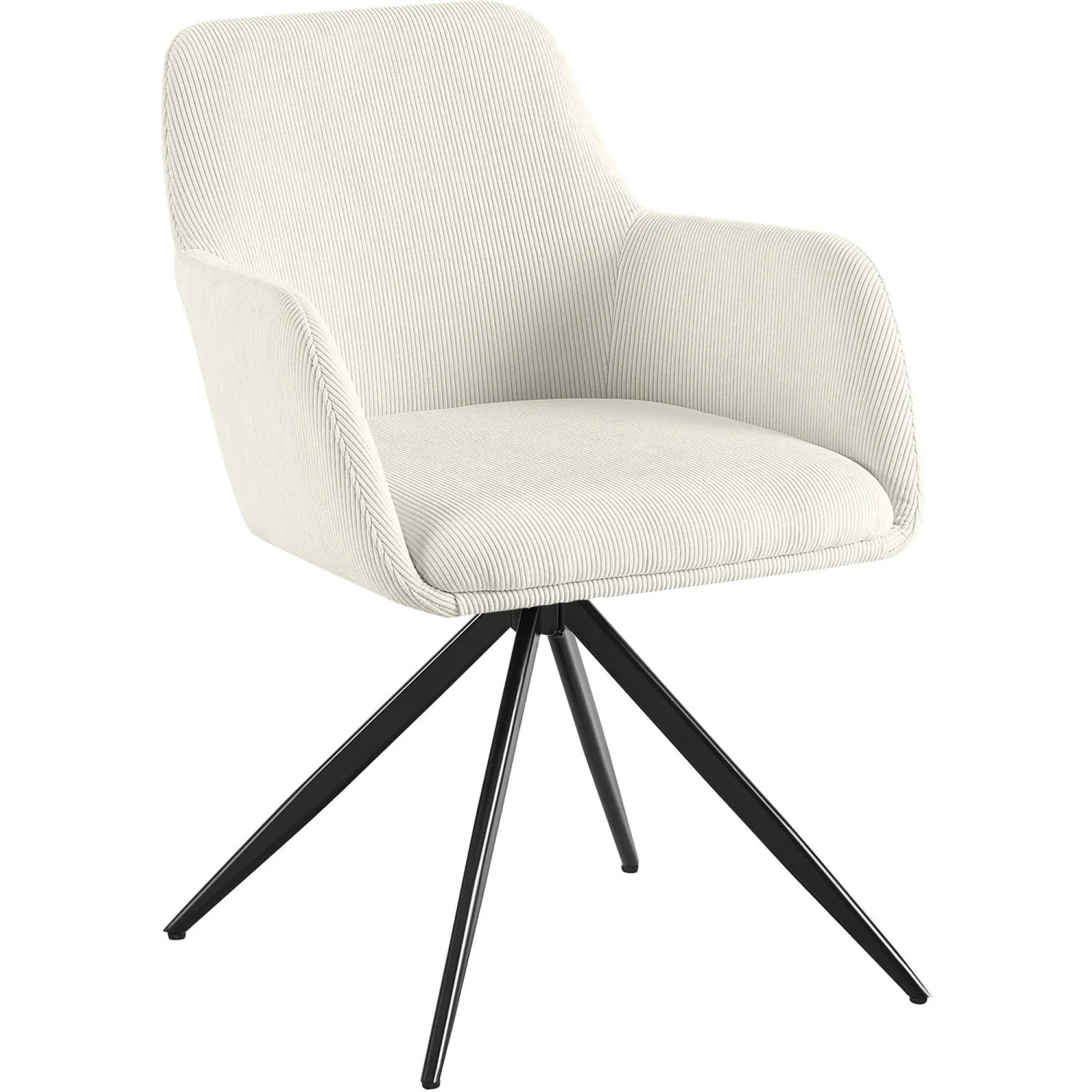 DELUKE Esszimmerstuhl PELON Cord Creme 56x62x81cm Essstühle Esszimmerstühle Küchenstühle Wohnzimmerstühle