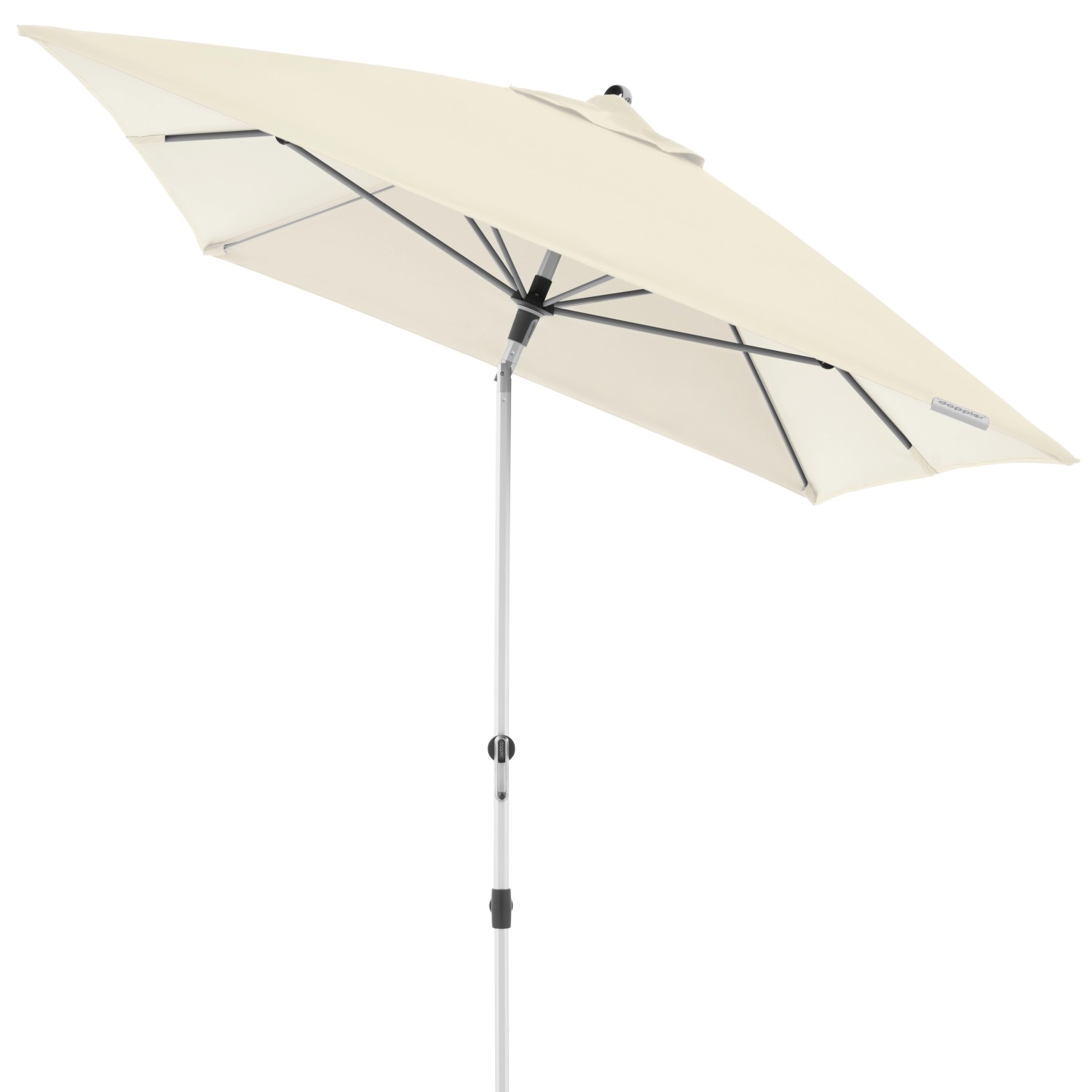 Doppler Marktschirm Expert, 200x300 cm, Natur, mit Knickfunktion für optimale Schattenausrichtung.