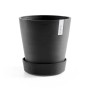 Dunkelgrauer Ecopots Untersetzer Amsterdam mit Rollen, 34,1 cm, für Blumentöpfe.