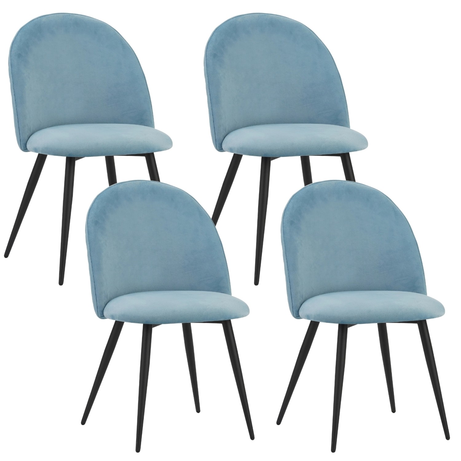 Albatros Esszimmerstuhl CAPO Samt 4er Set Blau günstig online kaufen