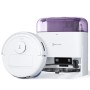 ECOVACS DEEBOT Mini Saug- und Wischroboter mit Reinigungsstation, lila Akzenten.