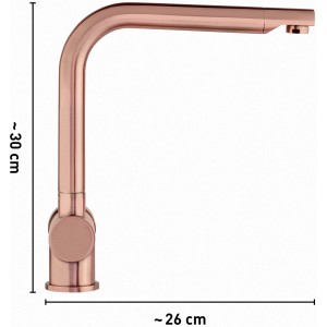 baliv Küchenarmatur KI-1071 in Kupferoptik, Einhebelmischer mit hohem, schwenkbarem Auslauf.