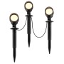 3er Set: Schwarze LED-Außenspießleuchte Kamara für Garten, Beet und Weg.