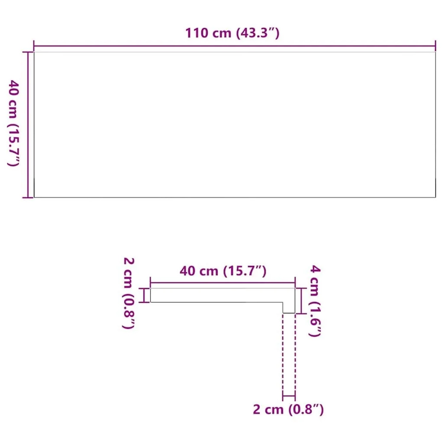 vidaXL Fensterbänke 2 Stk Unbehandelt 110x40x2 cm Massivholz Eiche 4009121_10