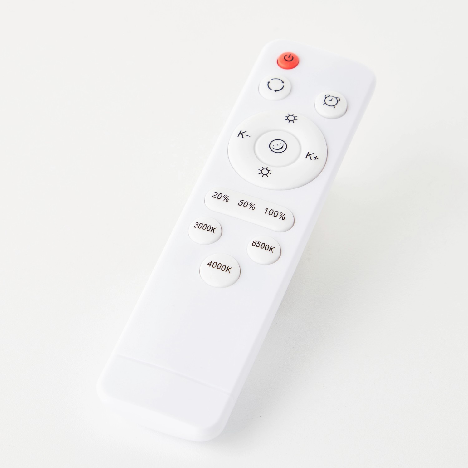 Fernbedienung für Brilliant LED-Deckenleuchte Bario zur Steuerung von Lichtfarbe und Helligkeit.