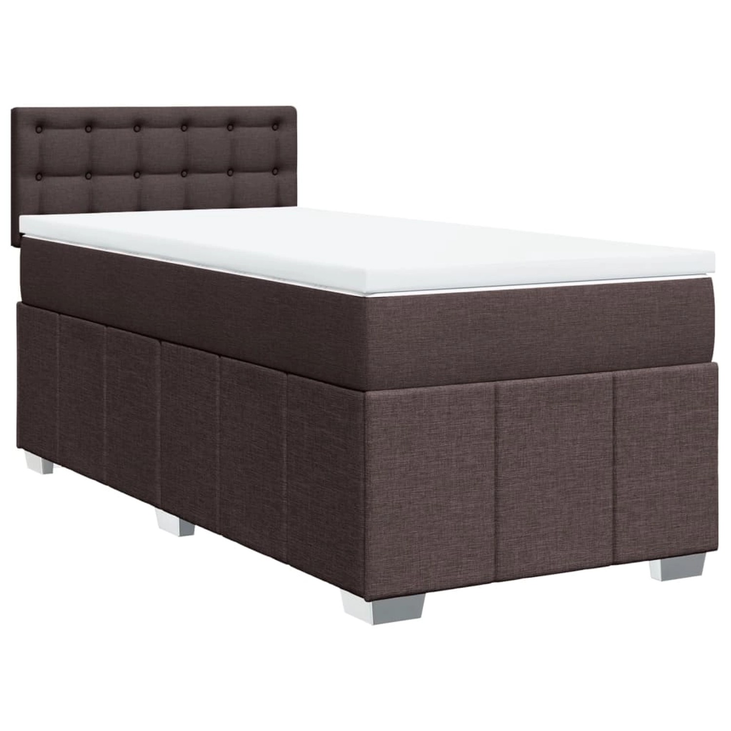 vidaXL Boxspringbett mit Matratze Dunkelbraun 100x200 cm Stoff 3286996 günstig online kaufen