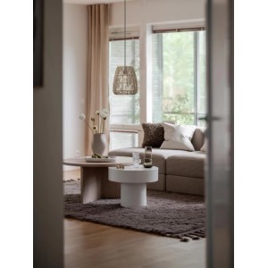 PR Home Saigon Lampenschirm Rattan grau-beige (Ø28cm) für E27 Pendel im Wohnraum.