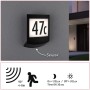 Paulmann LED-Außenwandleuchte Padea mit Sensor, anthrazit, mit Hausnummernfeld. Smarte Aussenbeleuchtung.