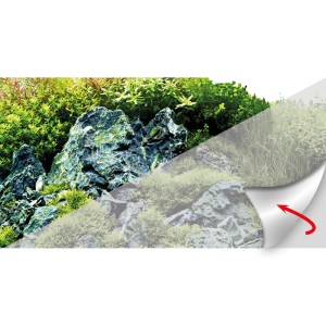 Hobby Fotorückwand Frosty White selbstklebend, Milchglasoptik für Aquarien mit Pflanzen und Felsen.