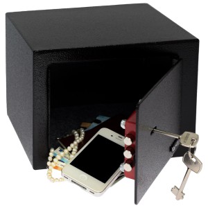 HMF 49216-02 Tresor Schlüssel Möbeltresor 23 x 17 x 17 cm Schwarz