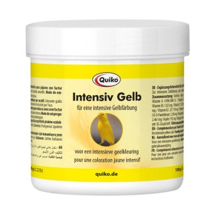 Quiko Intensiv Gelb 100g, Ergänzungsfutter für Ziervögel zur intensiven Gelbfärbung.