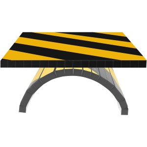 Apa Garagen-Wandschutz, 30x20x1 cm, schwarz-gelb gestreift, für Garagen & Werkstätten.