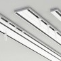 Weiße Gardinia Aluminium Vorhangschiene, 1-läufig, 200 cm, zur Deckenmontage.
