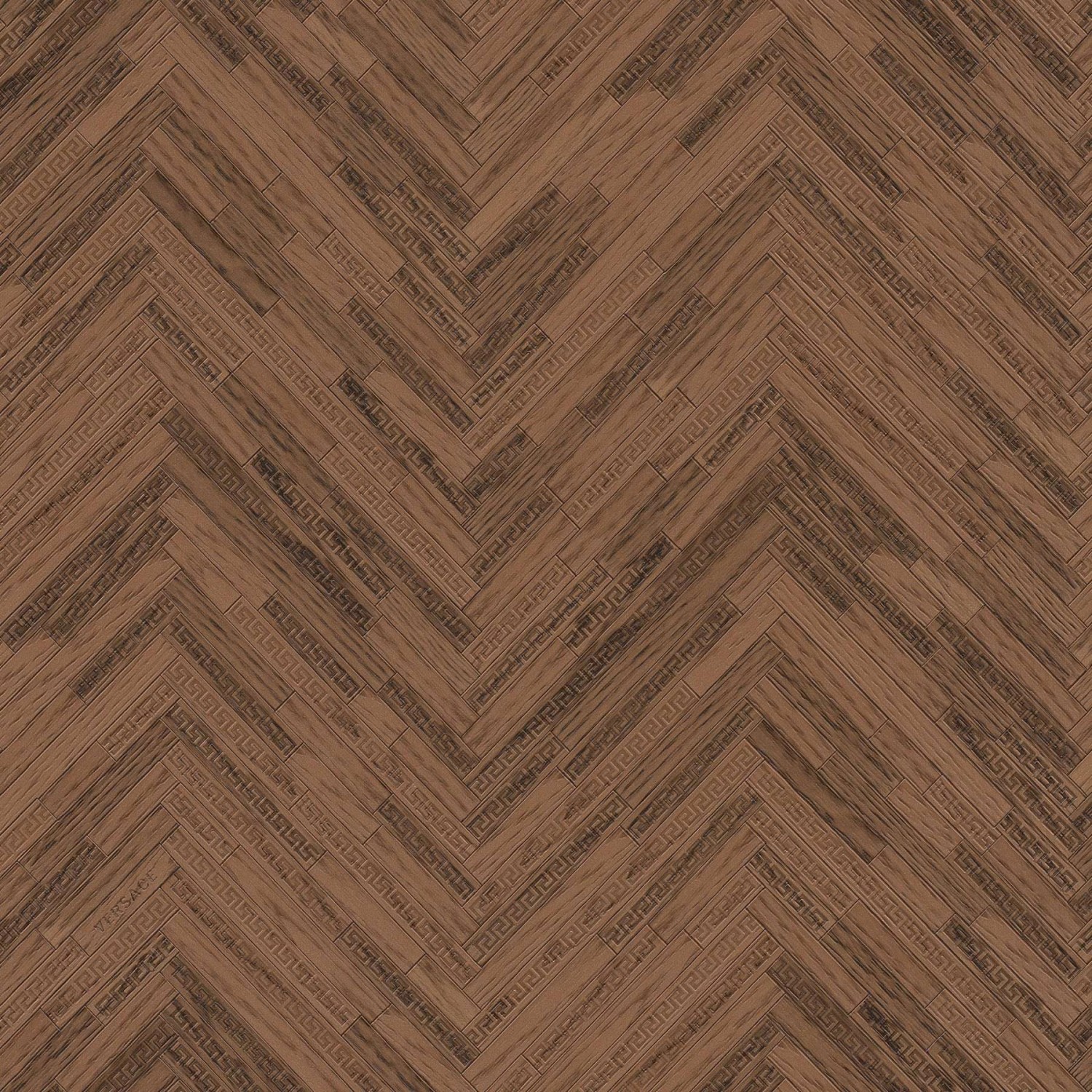 Bricoflor Holz Tapete für Wohn und Esszimmer Braune Tapete mit Fischgrät Muster im Zickzack Stil ausgefallene Vliestapete in Holzoptik mit Mäander