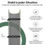 Graue TRAVORA Deichselabdeckung mit zwei schwarzen Gurtschnallen (100cm, 63cm) für sicheren Halt am Wohnwagen.