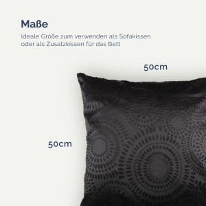 Bestlivings Kissenhülle Punkte, 50x50 cm, Schwarz. Dekokissen für Sofa und Bett.