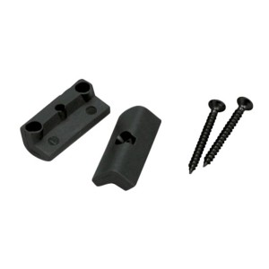 Schwarze Endclips für WPC Terrassendielen, 10 Stück, inklusive Schrauben.