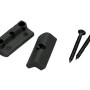 Schwarze Endclips für WPC Terrassendielen, 10 Stück, inklusive Schrauben.