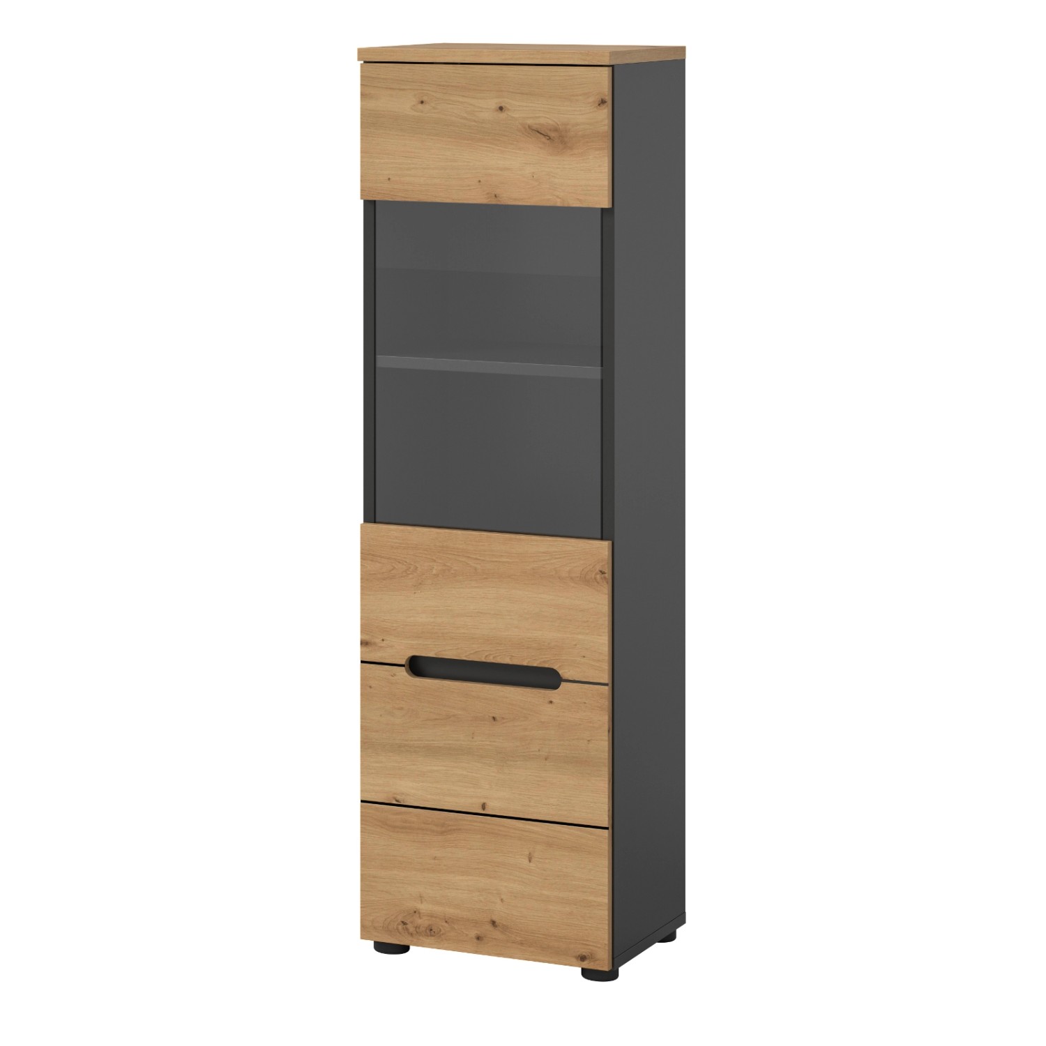 Inn.Furn Vitrine in Eiche und Grau 36 x 125 cm Cooper günstig online kaufen