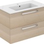 Ideal Standard Waschtisch-Paket Eurovit Plus, 81,5 cm, Eiche hell, mit Unterschrank und zwei Auszügen.