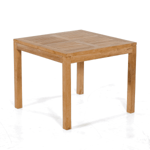 Quadratischer Natur24 Gartentisch Wellington aus Teakholz in Braun, 90x90 cm.