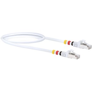Weißes Schwaiger CAT7 Netzwerkkabel (0,5 m) mit Farbclips für Computer & Multimedia.