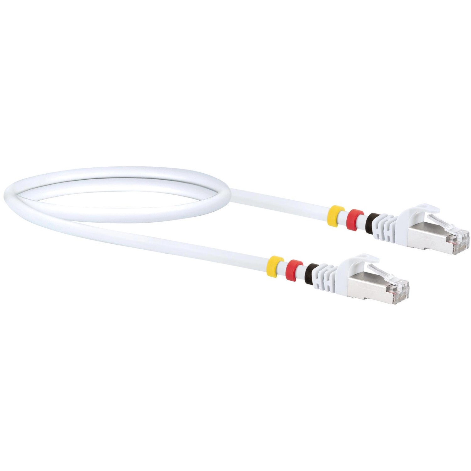 Thumbnail - Schwaiger® CAT7 Netzwerkkabel S/FTP inkl. 3 Farbclips - Weiß 0,5 m