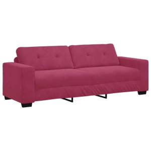 vidaXL 3-Sitzer-Sofa Weinrot 180 cm Samt 4105138