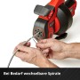 Einhell Akku-Rohrreiniger TE-DA 18/760 Li Solo mit Spirale in Aktion.