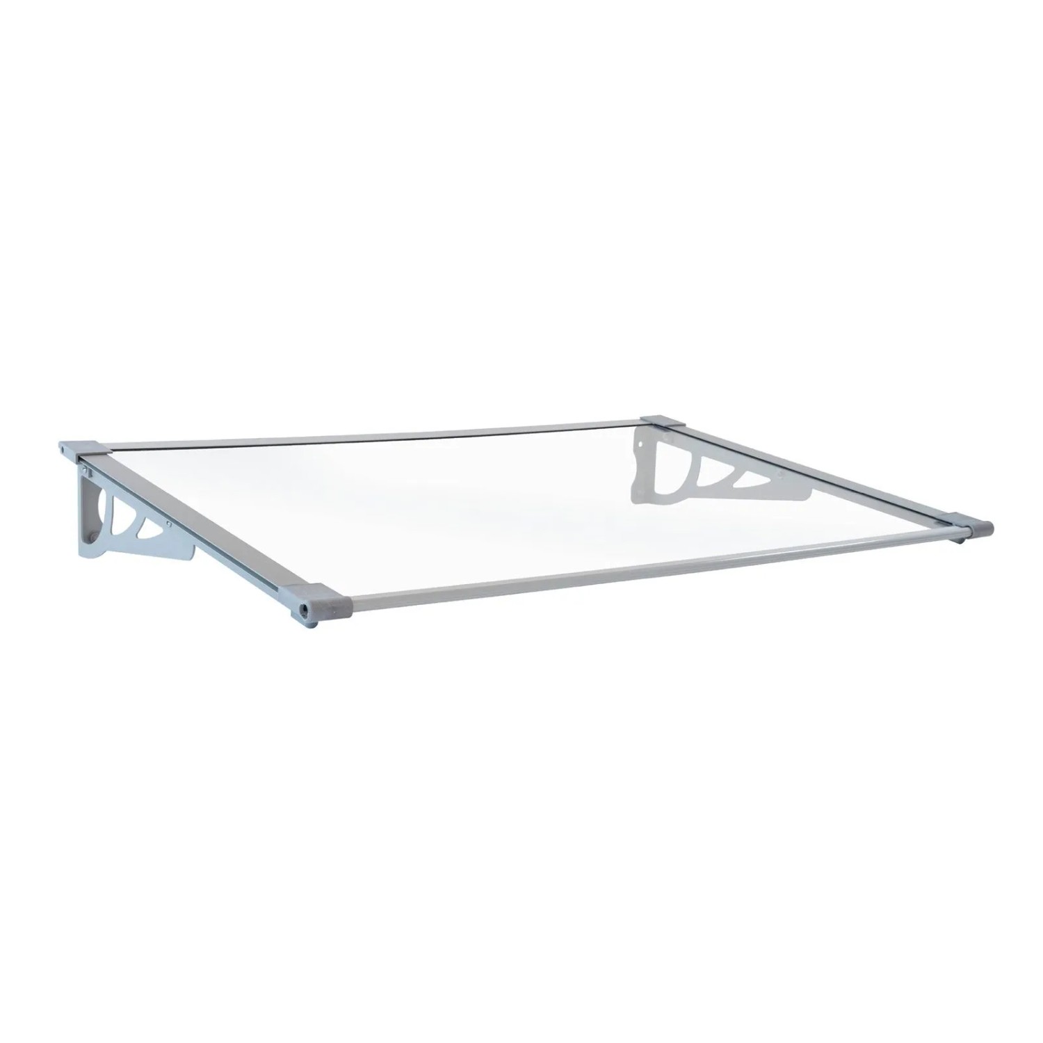 TRUTZHOLM Haustürvordach 150 x 90 cm Aluminium Polycarbonatscheibe Grau