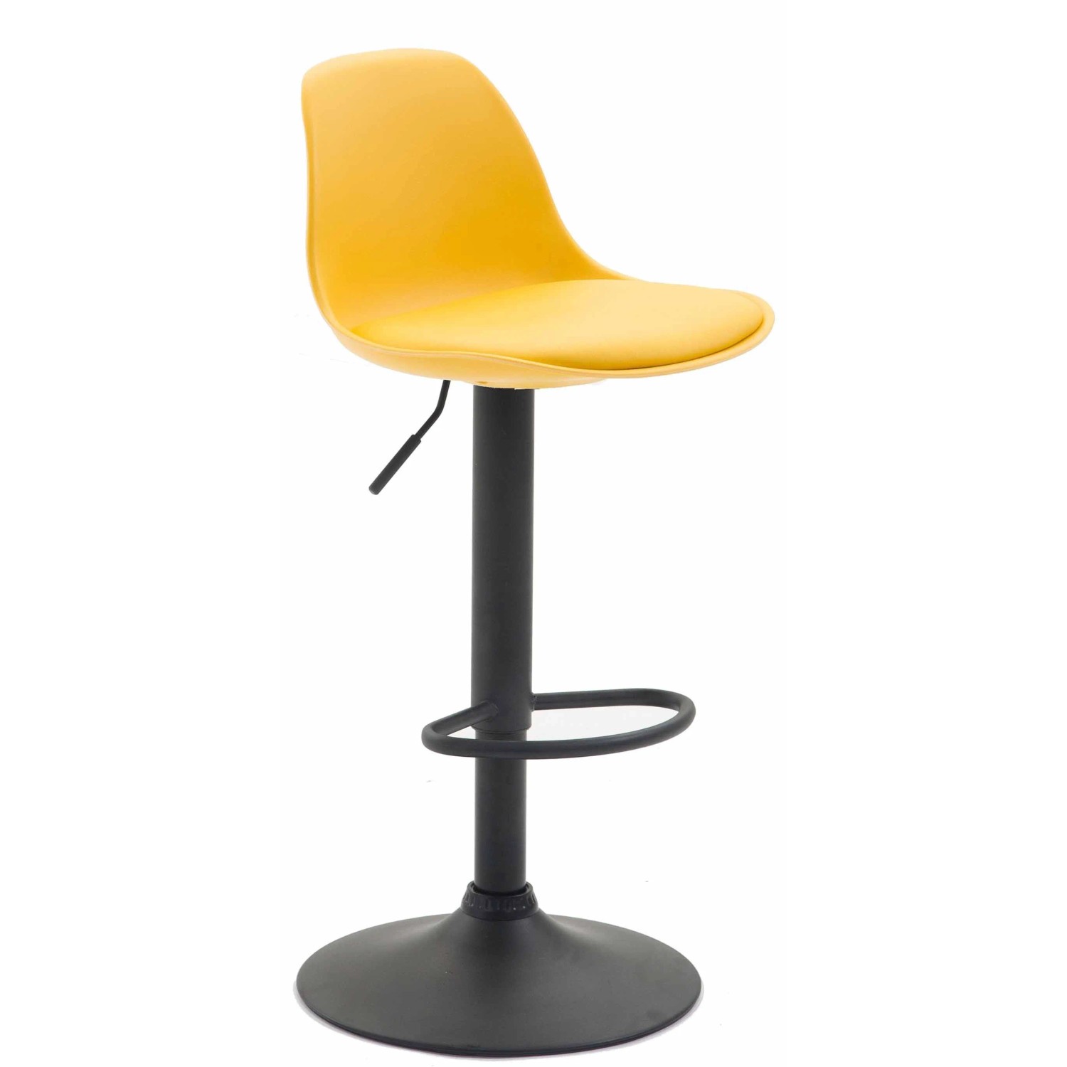 DELUKE Barhocker LUNOR Kunstleder Gelb 39x43x82cm Schwarz Barstuhl Höhenverstellbar Mit Lehne Drehbar Tresenhocker Tresenstuhl
