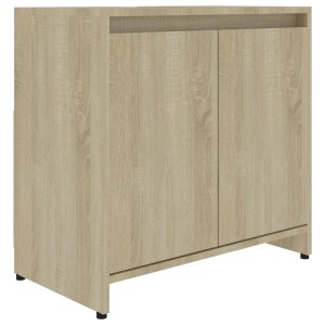 vidaXL Badezimmerschrank Sonoma-Eiche, 60 cm breit, mit zwei Türen und einem Fach.
