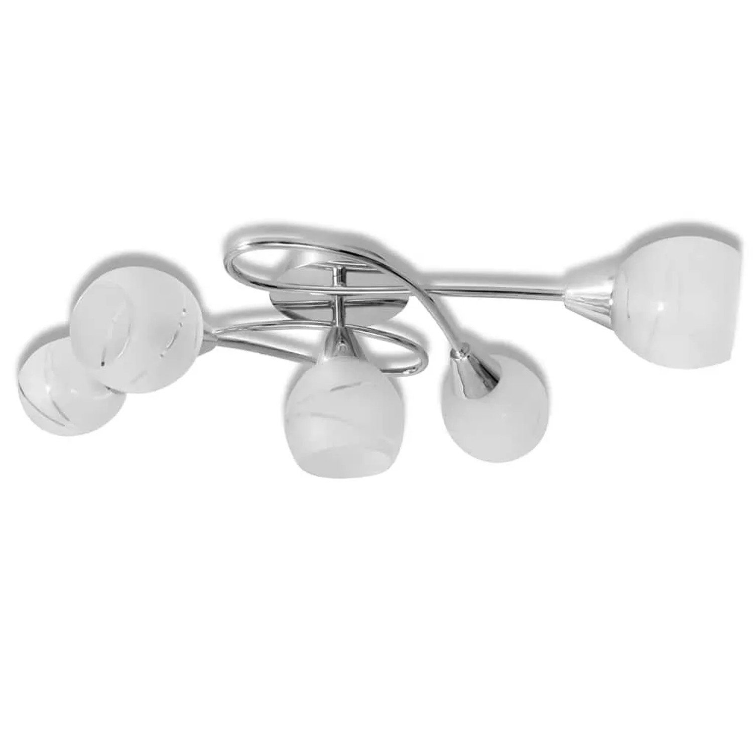 vidaXL Deckenleuchte mit Glasschirmen 5 x E14 241480