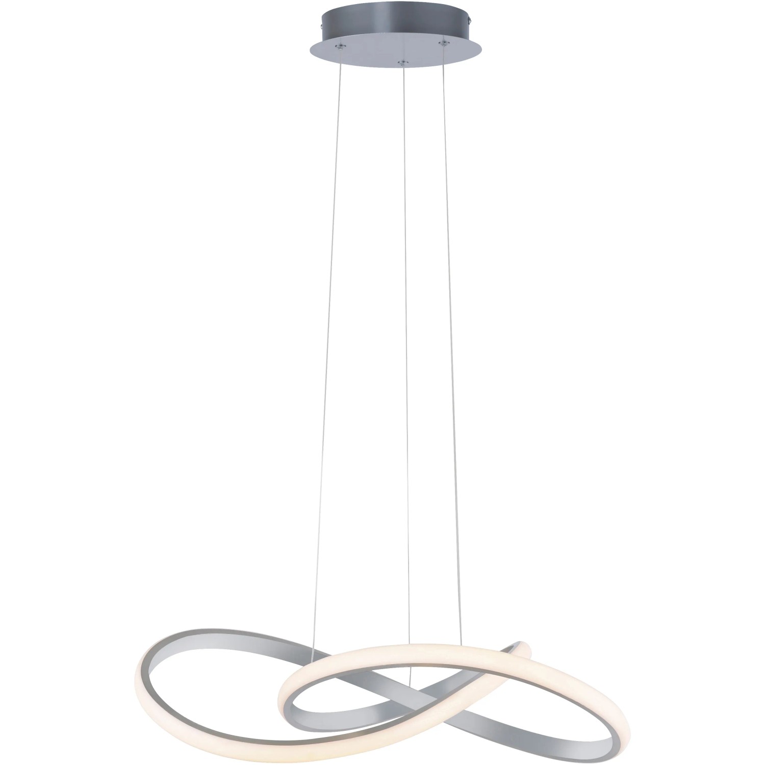 Moderne LED-Pendelleuchte Maria aus Aluminium, dimmbar, 57x120 cm, für Wohnräume.