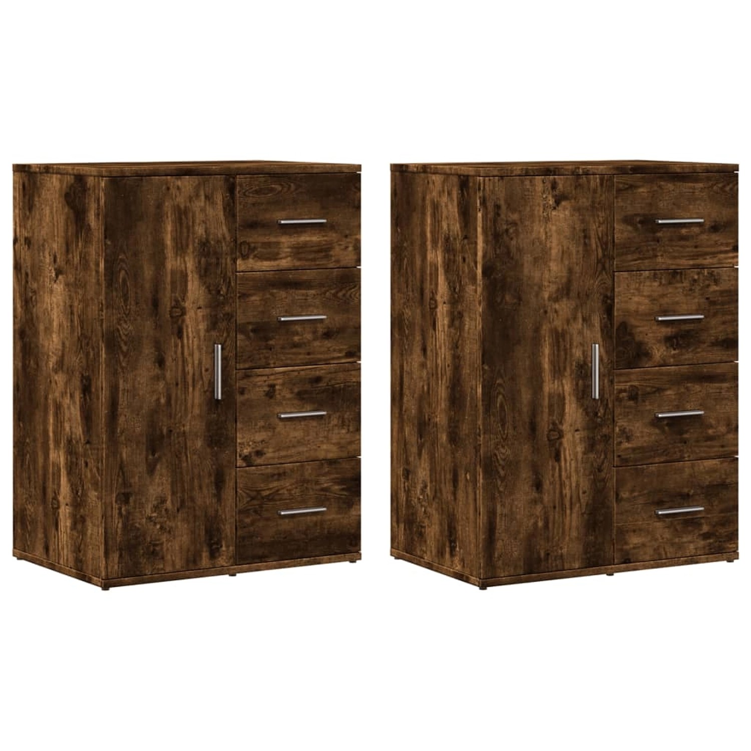 vidaXL Sideboards 2 Stk Räuchereiche 59x39x80 cm Holzwerkstoff 3276634