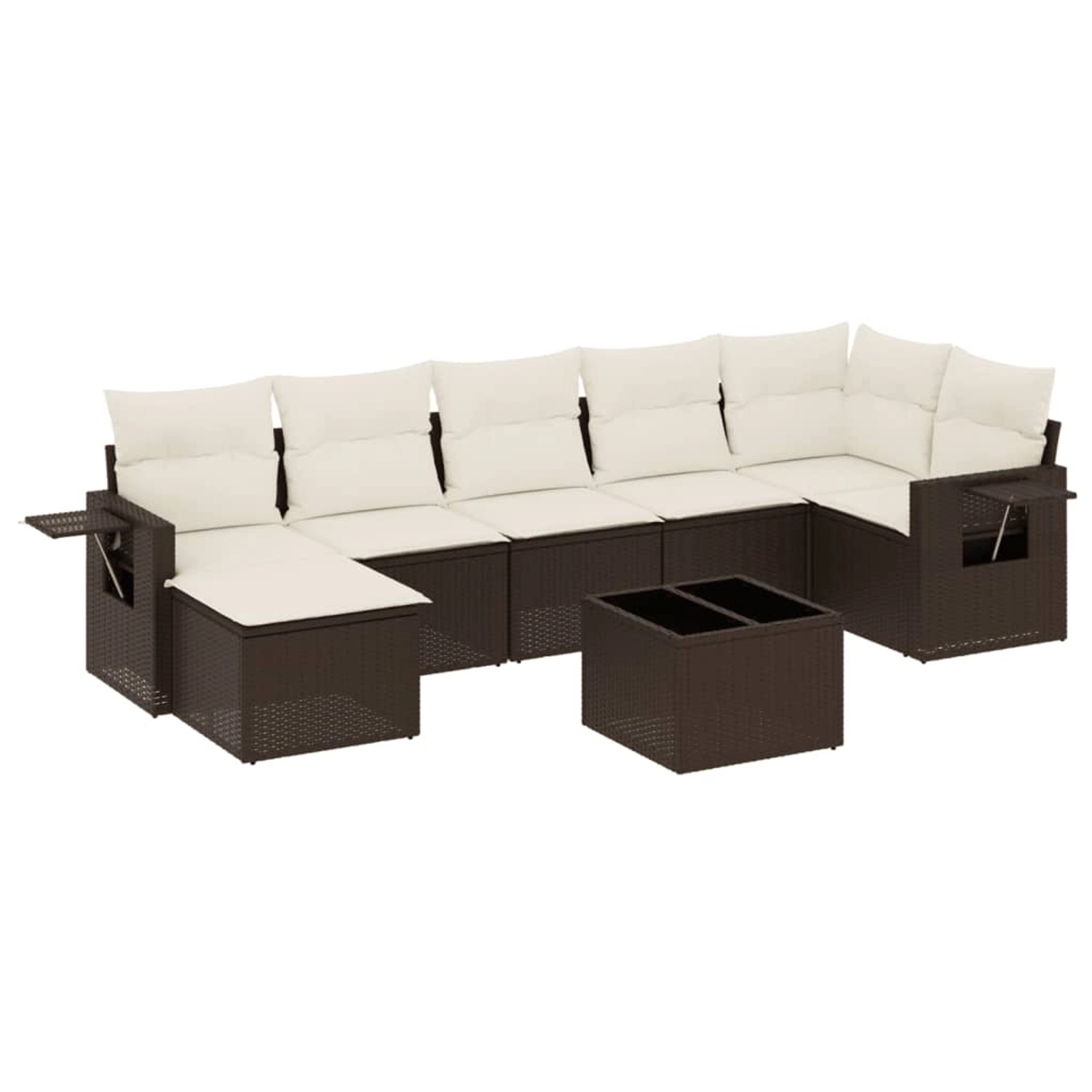 vidaXL 8-Tlg Garten-Sofagarnitur mit Kissen Braun Poly Rattan 3220492 günstig online kaufen