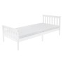 Weißes ML-Design Holzbett 90x200 cm mit Lattenrost und Matratze.