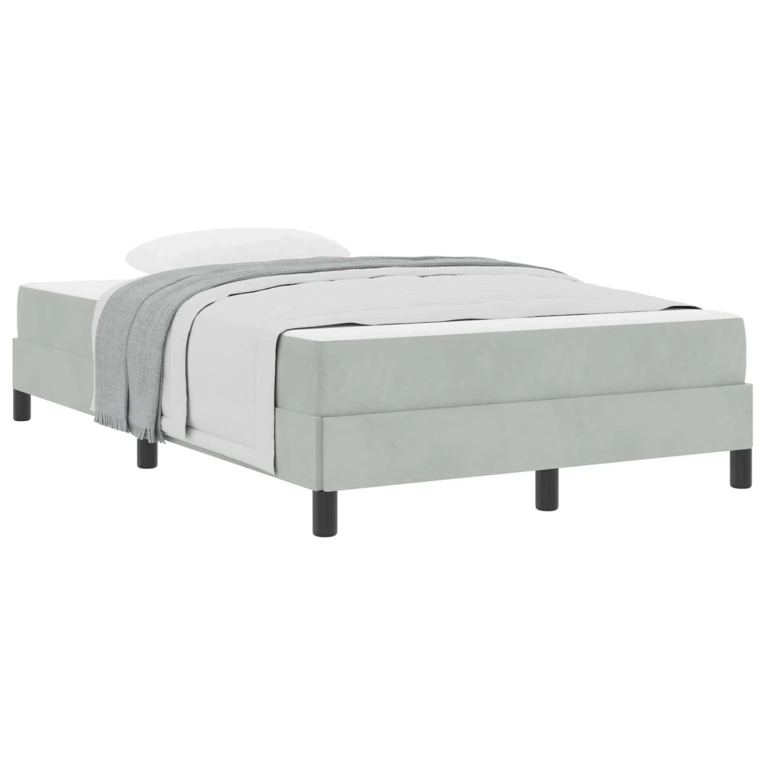 vidaXL Boxspringbett mit Matratze Hellgrau 120 x 210 cm Stoff 3398737 günstig online kaufen
