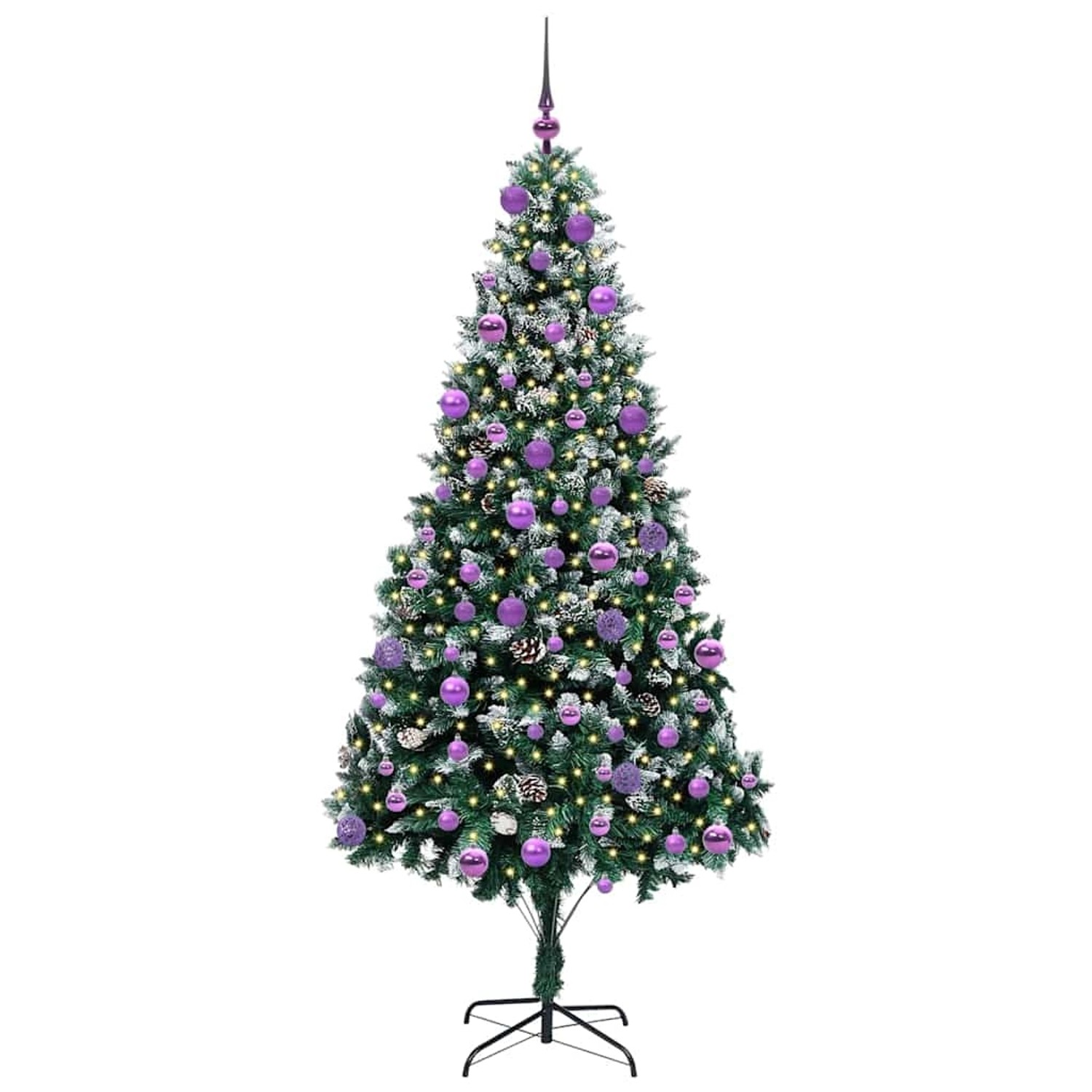 vidaXL Künstlicher Weihnachtsbaum mit 300 LEDs mit Ständer Grün 210 cm 3396279