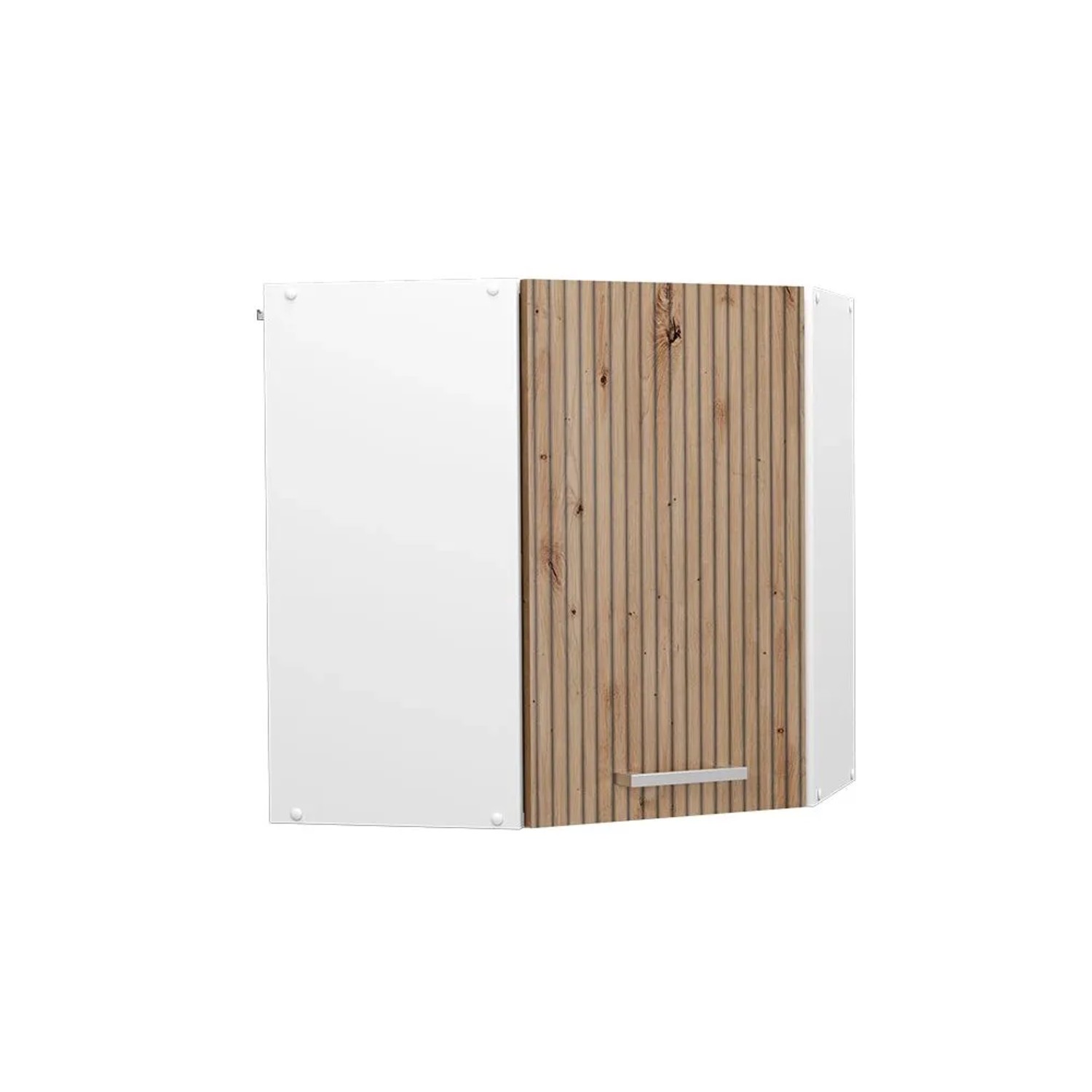 Vicco Eckhängeschrank R-Line Küchen-Eckschrank Artisan-Eiche Weiß 57 cm